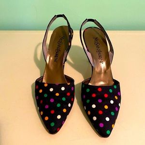 Vintage YSL Yves Saint Laurent Polka Dot Stilettos